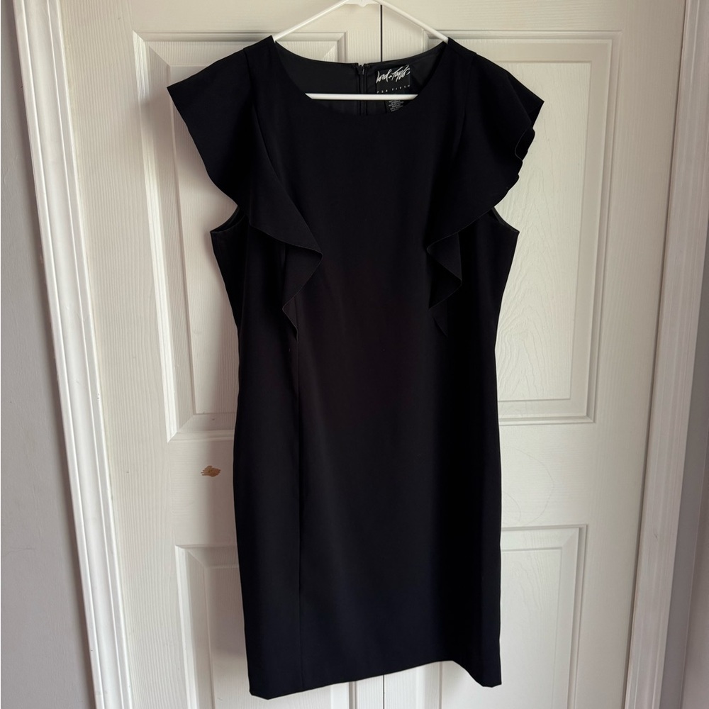 424 Fifth by Lord & Taylor - Black Ruffled Sheath Mini Dress